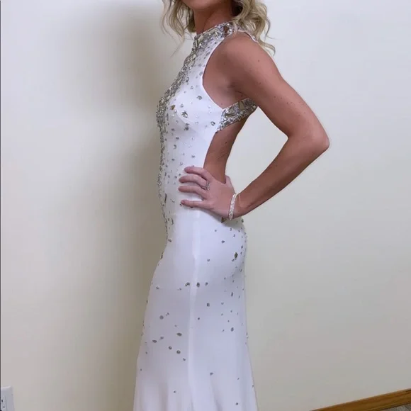 Morilee White Diamond Prom Dress - Picture 4 of 4